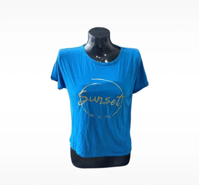 T-shirt bleu Sunset Time to Chill Taille 36 - photo numéro 2