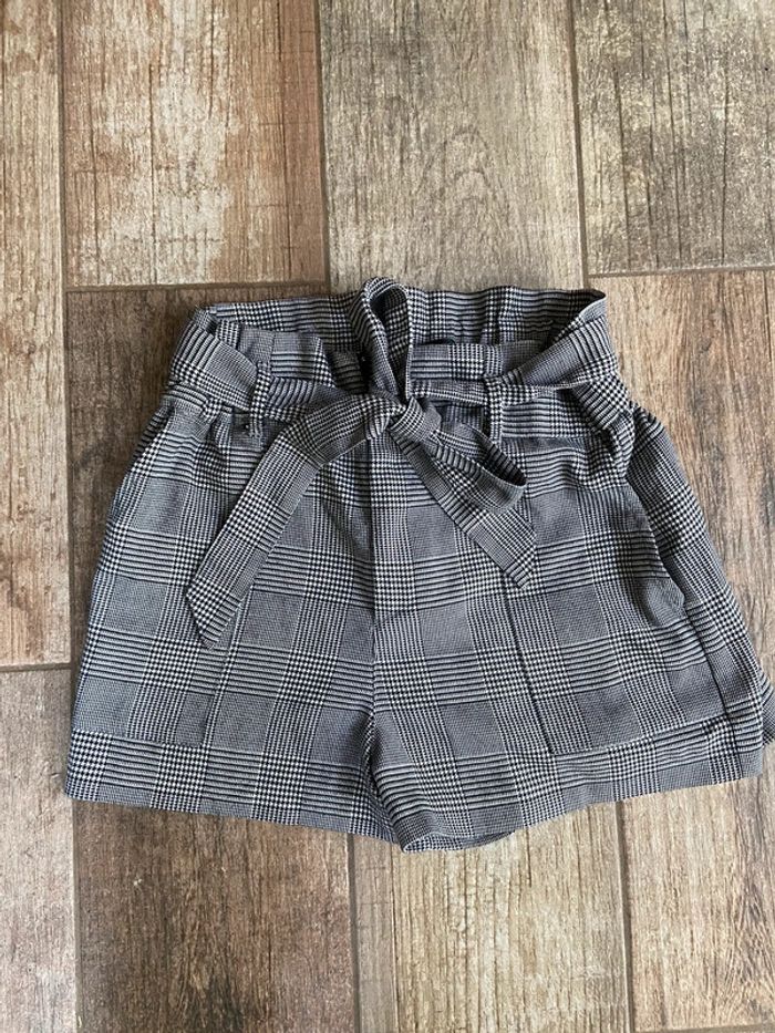 Short hiver taille haute carreau Zara