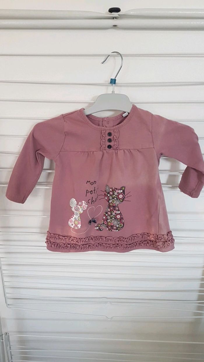 T shirt souris et chat 1 an