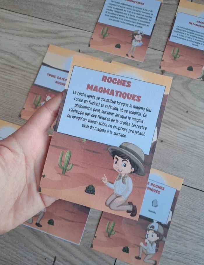 Cartes explicatives des différentes types de roches. Geologie