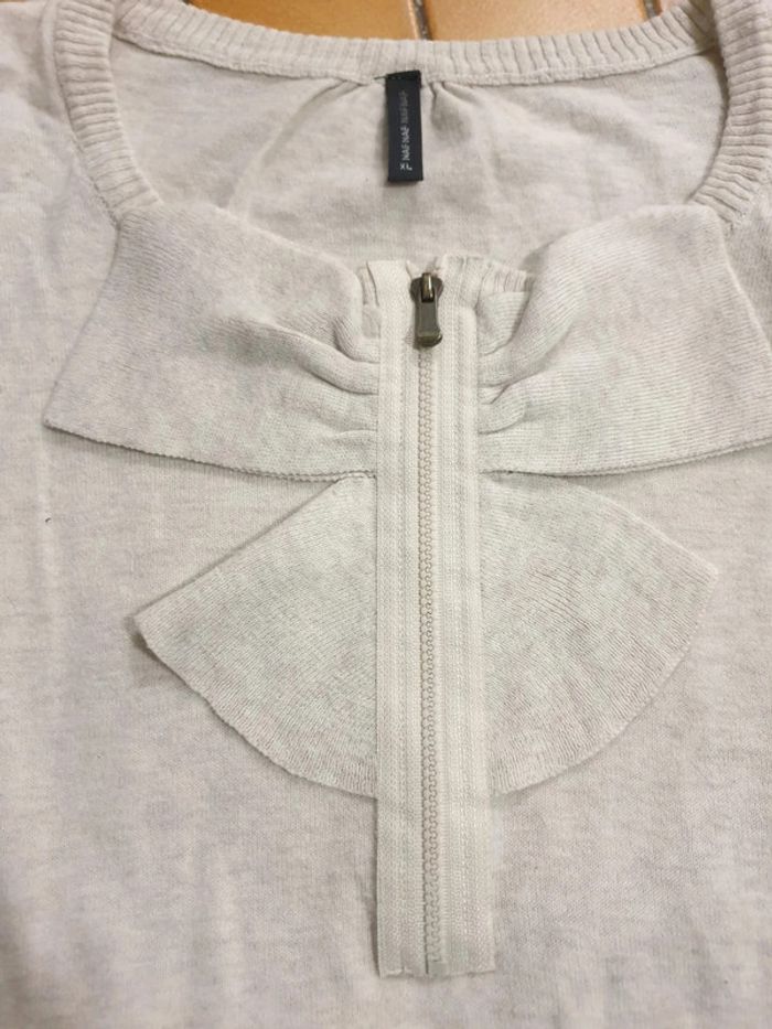 Pull femme manches courtes Naf Naf XL beige - photo numéro 3