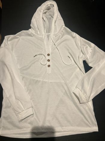 TEE shirt capuche  blanc manche longue taille L