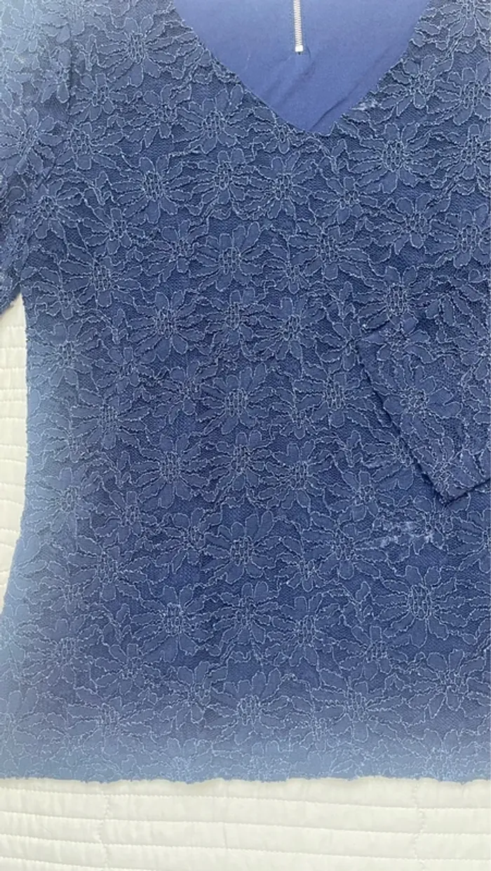 Chemisier dentelle bleu marine - photo numéro 2