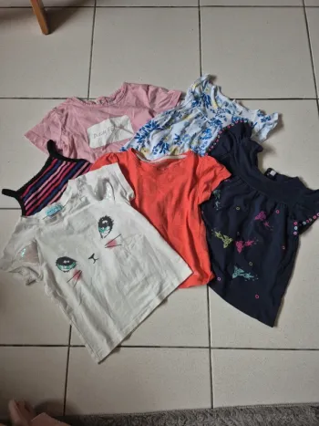 Lot de 6 tee shirts fille 2 ans