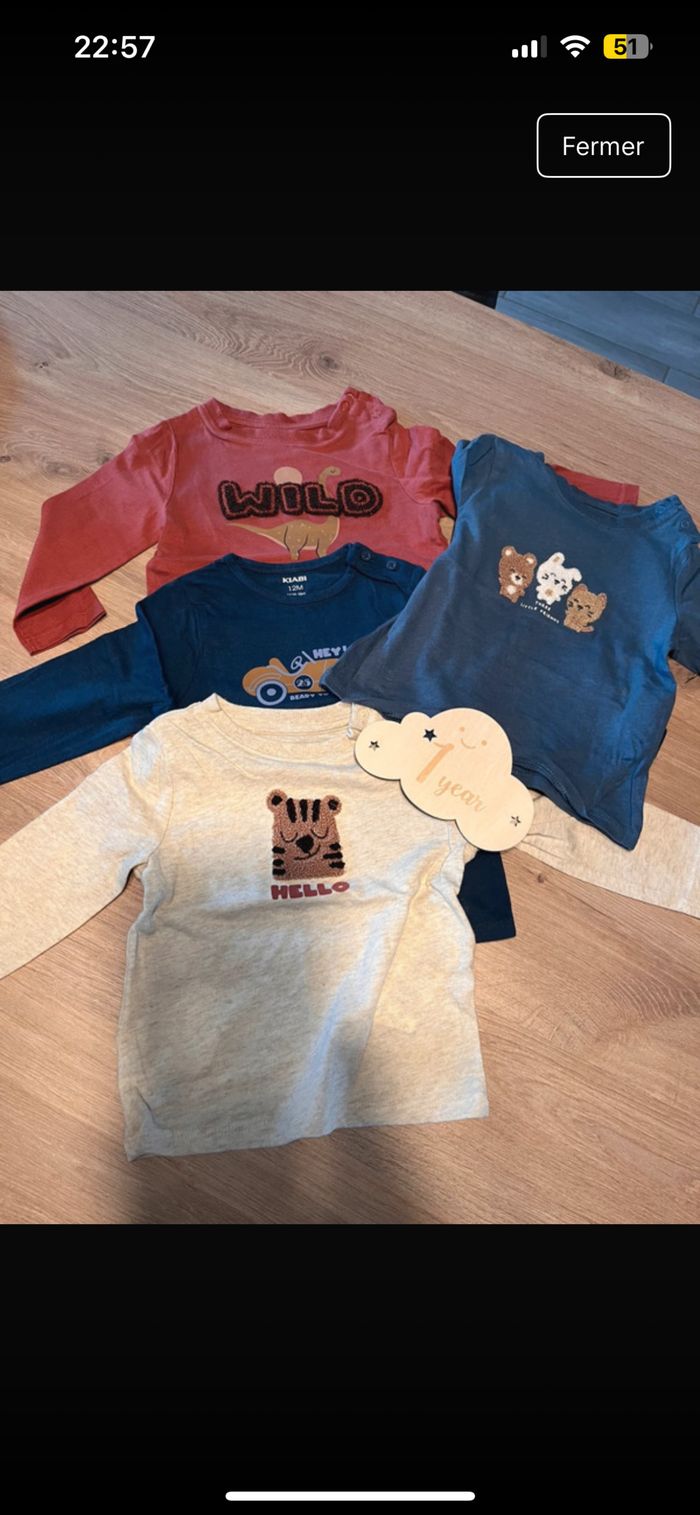 Lot 4 t-shirt manches longues