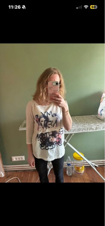 Haut crème graphique "My New Fashion Dress" - Taille S