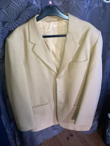 Veste costume jaune moutarde