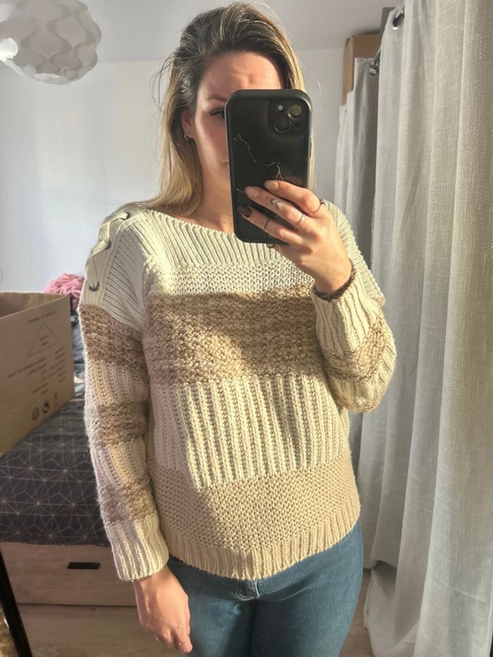 Pull à rayure en laine - photo numéro 2
