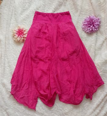Jupe longue rose asymétrique 9/10 ans