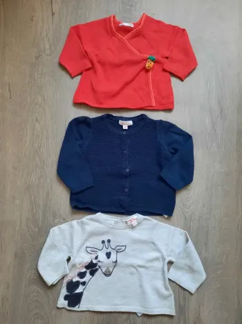 Lot de 3 gilets/pull DPAM 6mois