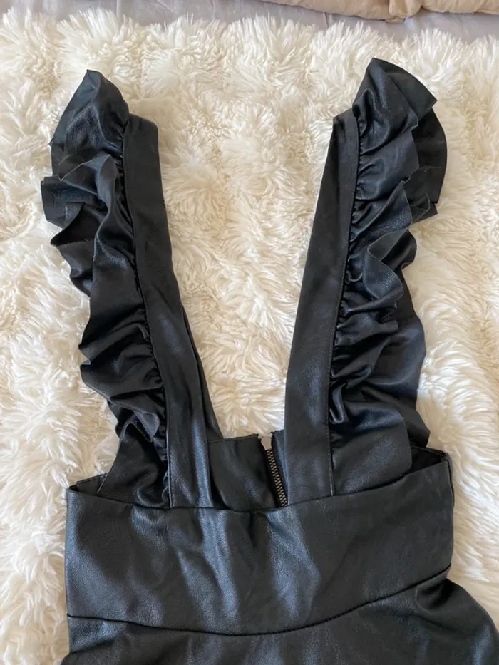 Robe maxi bretelles en simili noir taille S - photo numéro 3