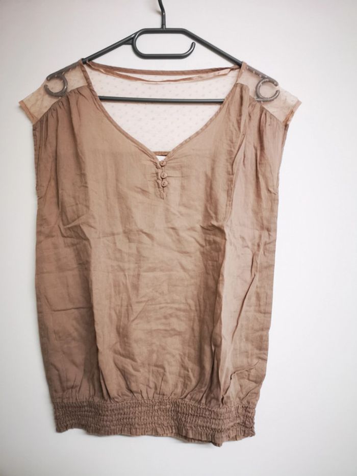 Blouse gemo taille 40 rose poudré