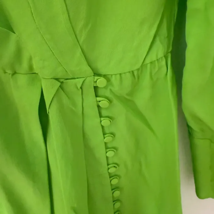 Robe Chemise Verte Fluo Structurée Zara Taille M - photo numéro 6