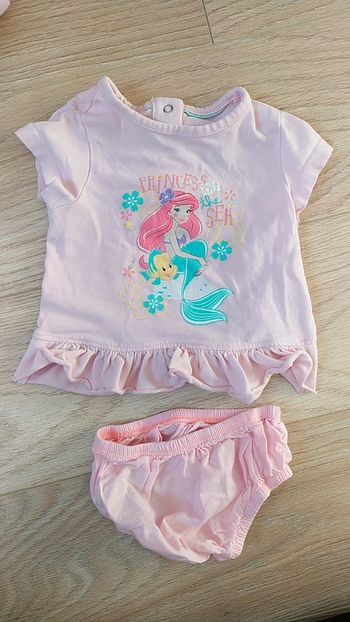 T-shirt rose sirène 3 mois