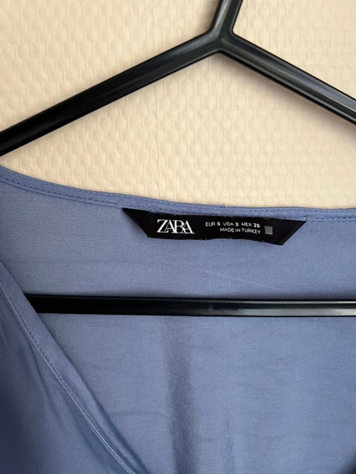 Blouse bleu Zara taille S - photo numéro 2