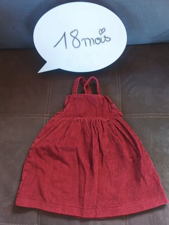 Robe velours avec bretelles Fille 18 mois Kiabi