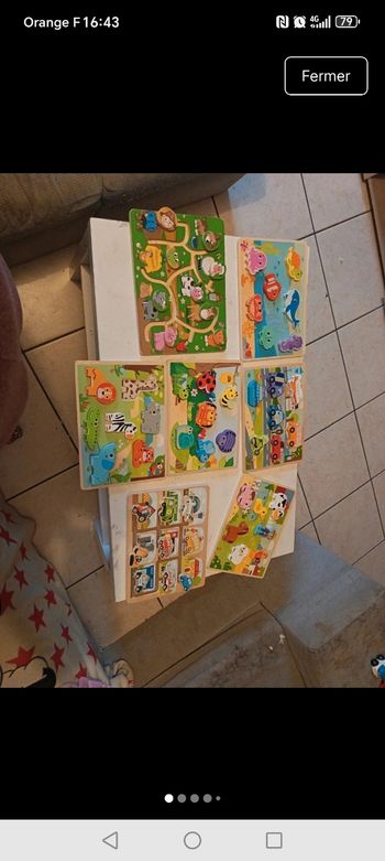 Gros lot de puzzles bois 