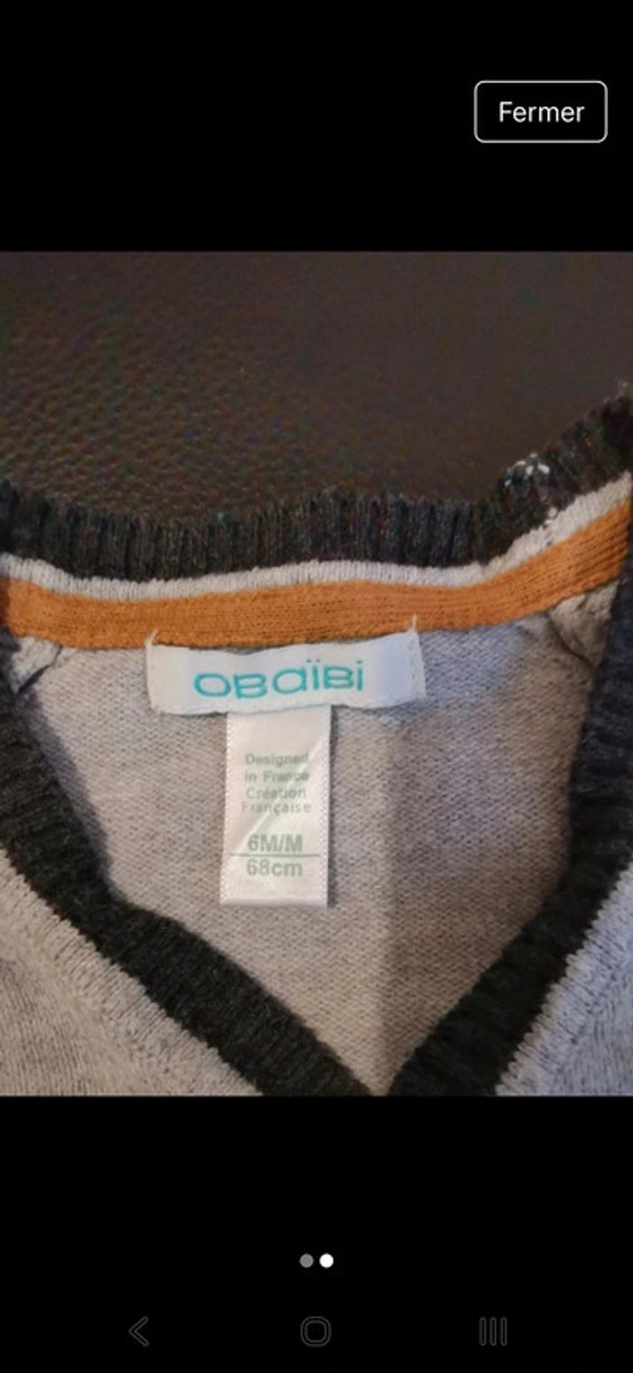 Gilet Obaibi 6 mois
Comme neuf - photo numéro 2