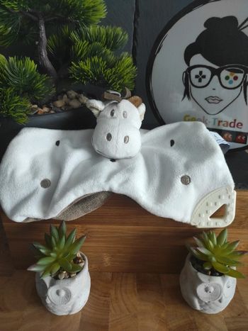 Vache Blanche Marron P'tit Bisous Aubert plat mouchoir #geektradedoudou
