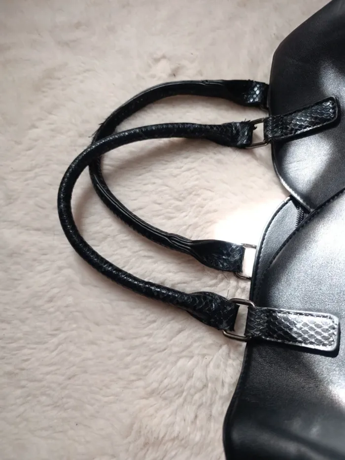 Sac à main bi matière - photo numéro 5