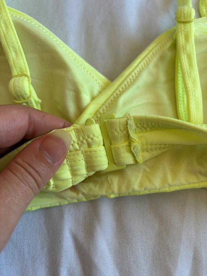 Haut de maillot de bain - bikini jaune fluo croisé penti taille XS/34 neuf - photo numéro 5