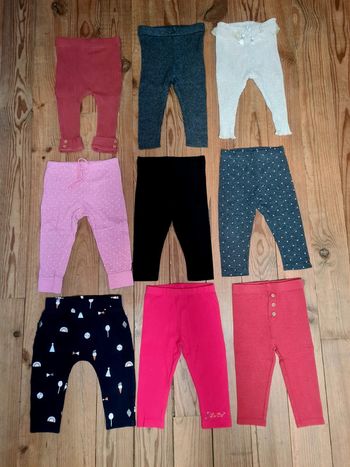 Lot de 9 leggings pour bebe fille