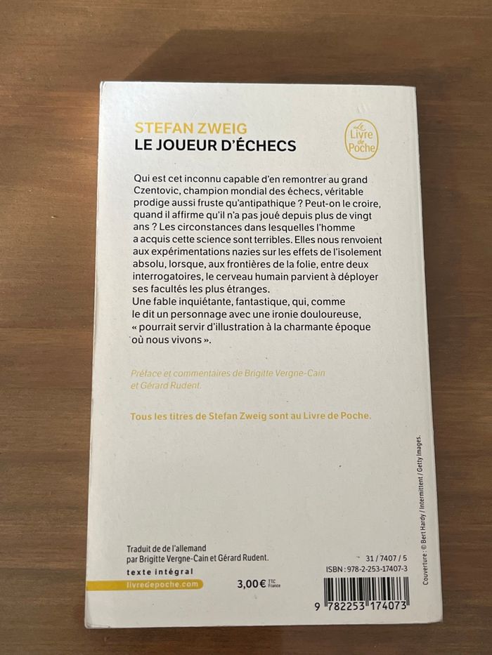 Le Joueur d’échecs Stefan Zweig Le Livre de poche - photo numéro 3