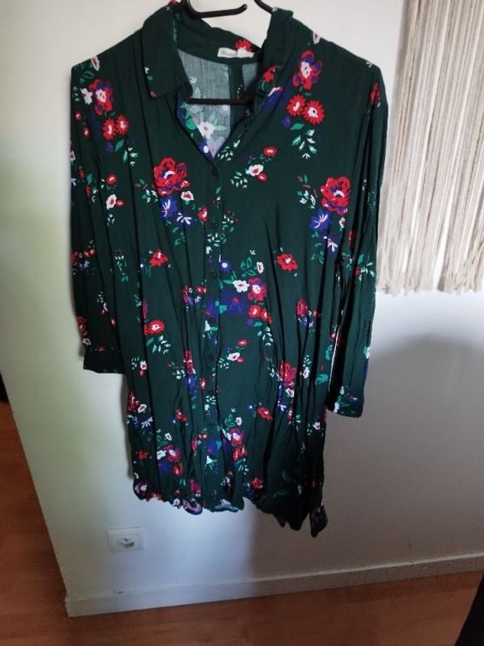 Robe chemise longue fleuris bizzbee