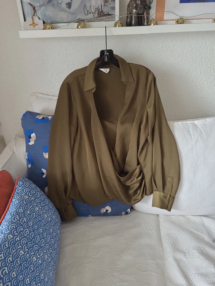 Blouse kaki cachecoeur maison 123