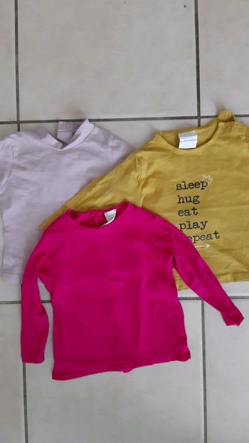 3 t-shirts manches longues fille