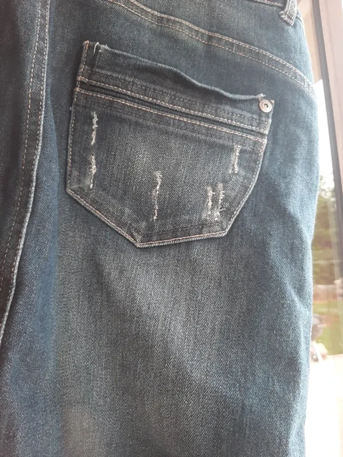 Mini jupe grossesse jean bleu marine taille 38 - photo numéro 6