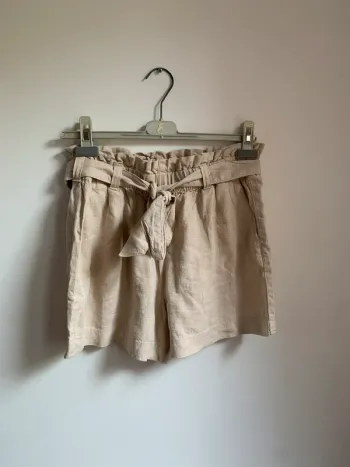 Short taille haute en lin avec ceinture – JDY – Taille 40