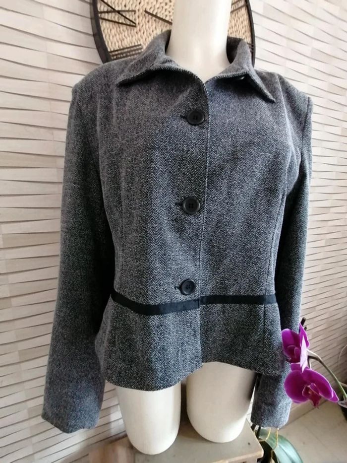 Blazer noir et gris chiné