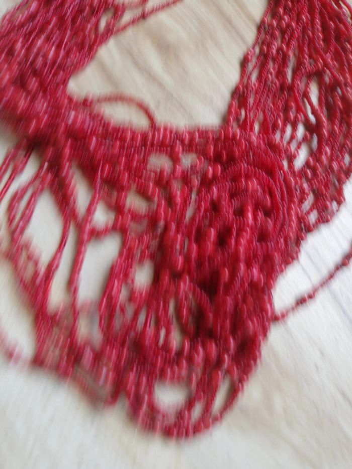 Collier perle rouge - photo numéro 2
