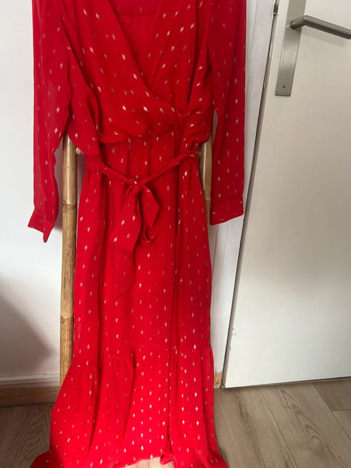 Robe longue rouge et dorée la petite étoile - photo numéro 2
