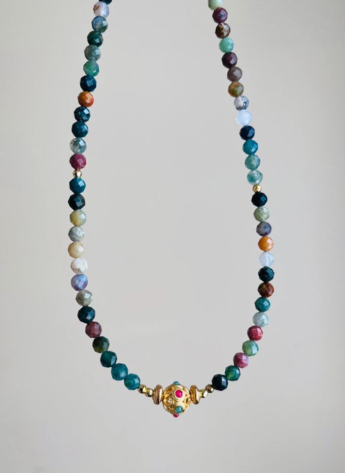 Collier Agate Indienne et talisman Indien - photo numéro 2