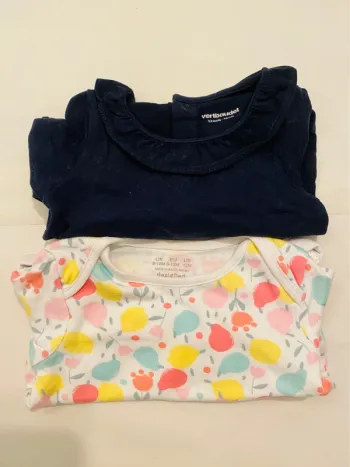 2 bodies manches longues fille 12 mois