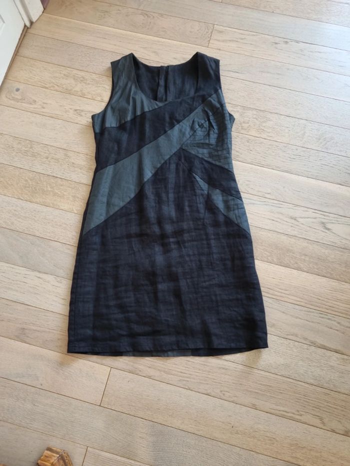Robe noir lin et coton enduit 38 - photo numéro 9