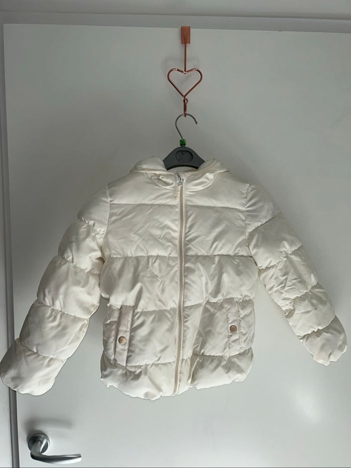 Manteau bien chaud blanc / crème - 7/8 ans - Tex