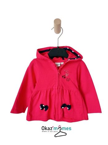 Veste-sweat légère zippée à capuche - 3 pommes (68cm)