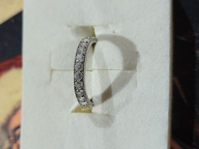 Duo bague solitaire et alliance en argent et zirconium parfaite états taille 54 - photo numéro 6