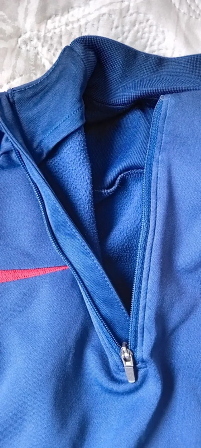 Sweat col zippé manches longues football As Roma nike bleu garçon 10/12 ans nike - photo numéro 18