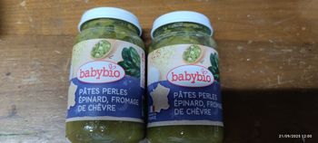 . babybio pâtes perles épinard fromage de chèvre