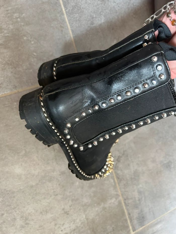 Bottines en cuir stylée T37 - photo numéro 5