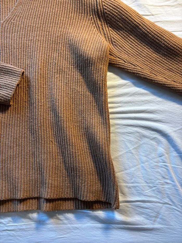 Pull col V mango marron - photo numéro 4