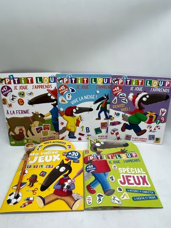 Lot de 5 Livres d'activité Magazine P'tit Loup gommettes imagier neuf avec ses 40 gommettes géantes neuf   