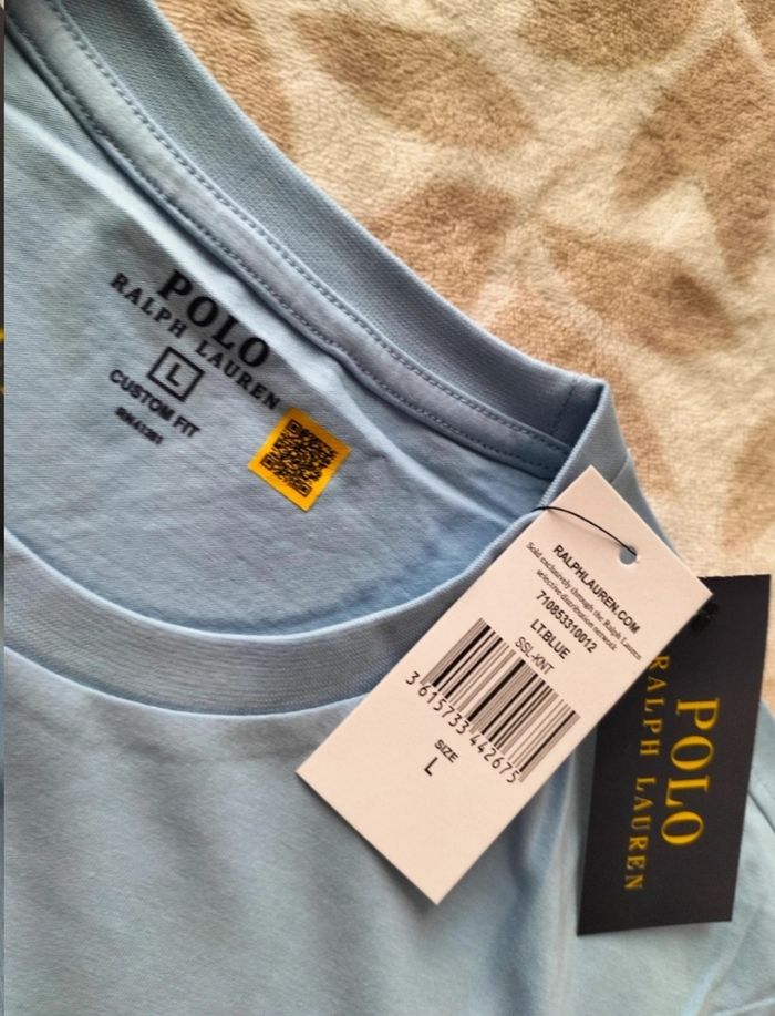 T-shirt homme ralph lauren bear taille L bleu clair 100% coton 35€ - photo numéro 8