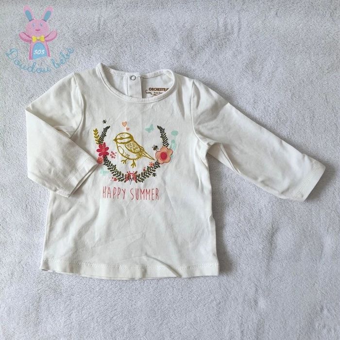 T-shirt oiseau fleurs bébé fille 3 Mois Orchestra