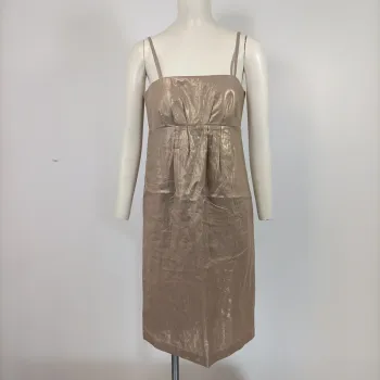 Robe de soirée beige à bretelles - Un Deux Trois - taille 38 - A145