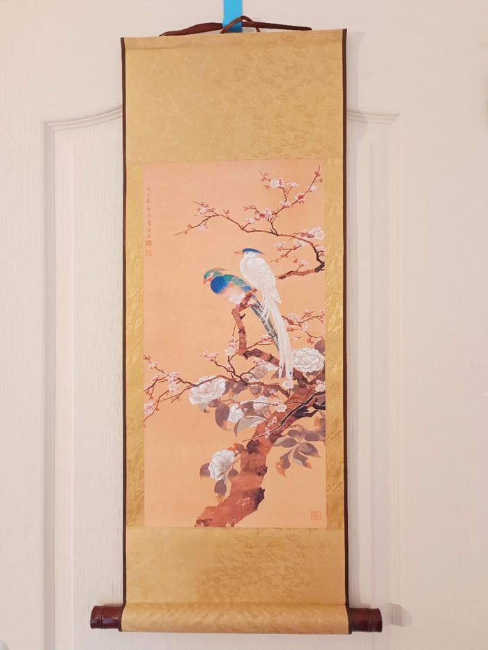 Tableau Peinture chinoise oiseaux et fleur